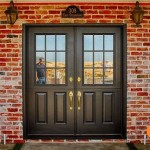 Black Fiberglass Double Front Door