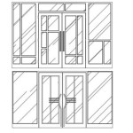 Sliding Glass Door Elevation Cad Block