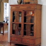 Small Wood Bookcase With Glass Doors