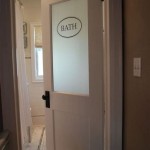 Vintage Frosted Glass Bathroom Door