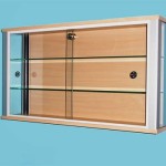 Wall Mounted Display Cabinet With Glass Doors